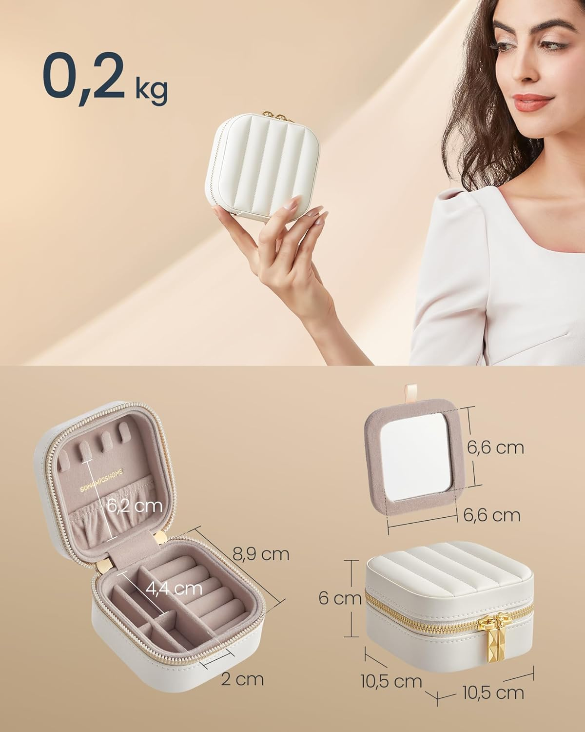 PUTNA KUTIJA ZA NAKIT SONGMICS ANAH UJBC179W01 (Cloud White)-1