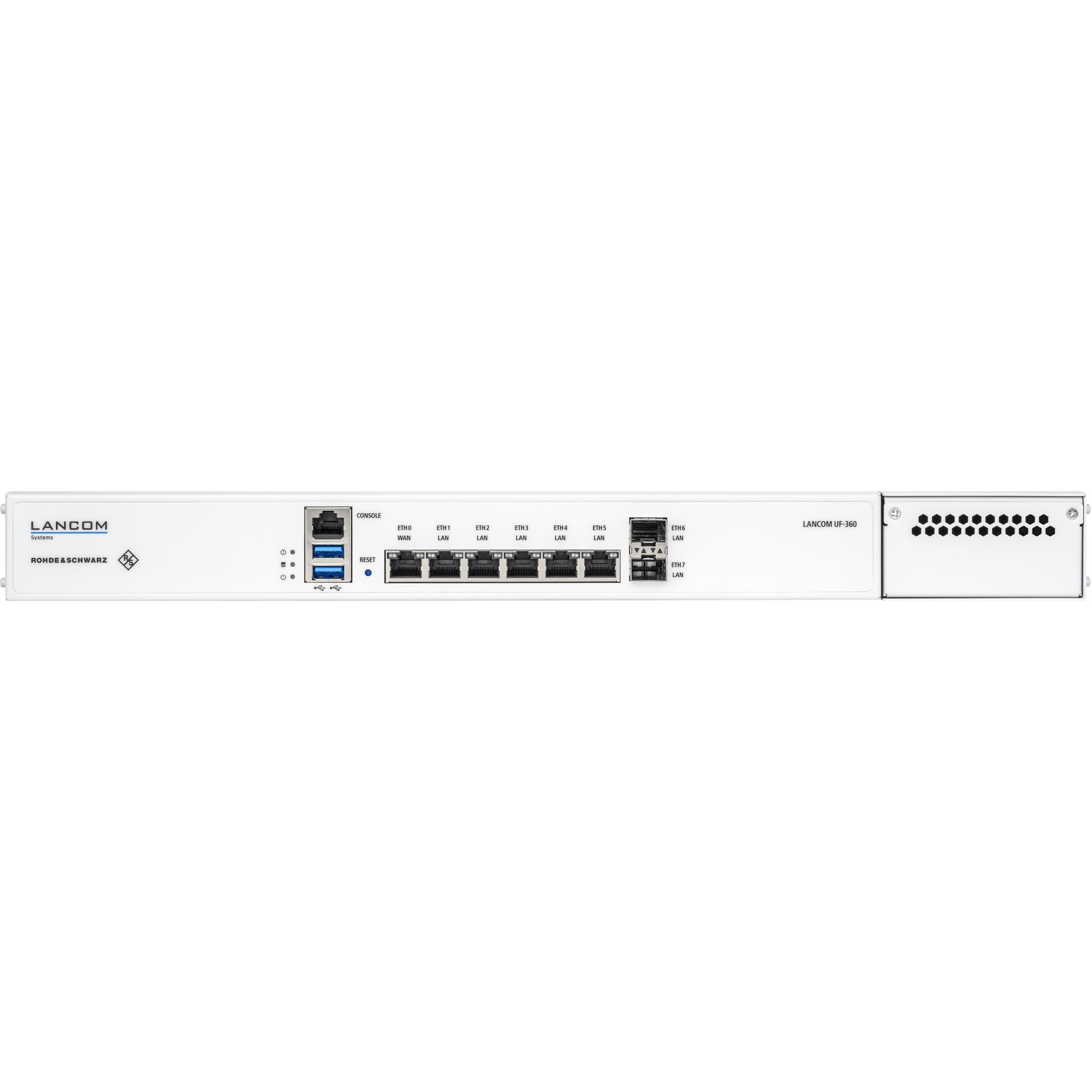 Firewall LANCOM R&S Unified UF-360 (1.4 Gbps firewall throughput, 2.2 Gbps IPS throughput, 1,000 concurrent sessions, 4,000,000 VPN tunnels, rack-mountable)-0