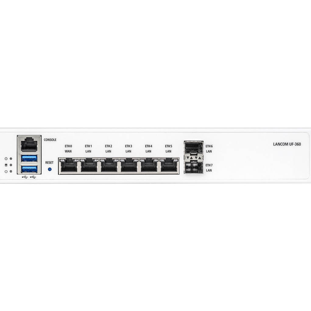 Firewall LANCOM R&S Unified UF-360 (1.4 Gbps firewall throughput, 2.2 Gbps IPS throughput, 1,000 concurrent sessions, 4,000,000 VPN tunnels, rack-mountable)-1