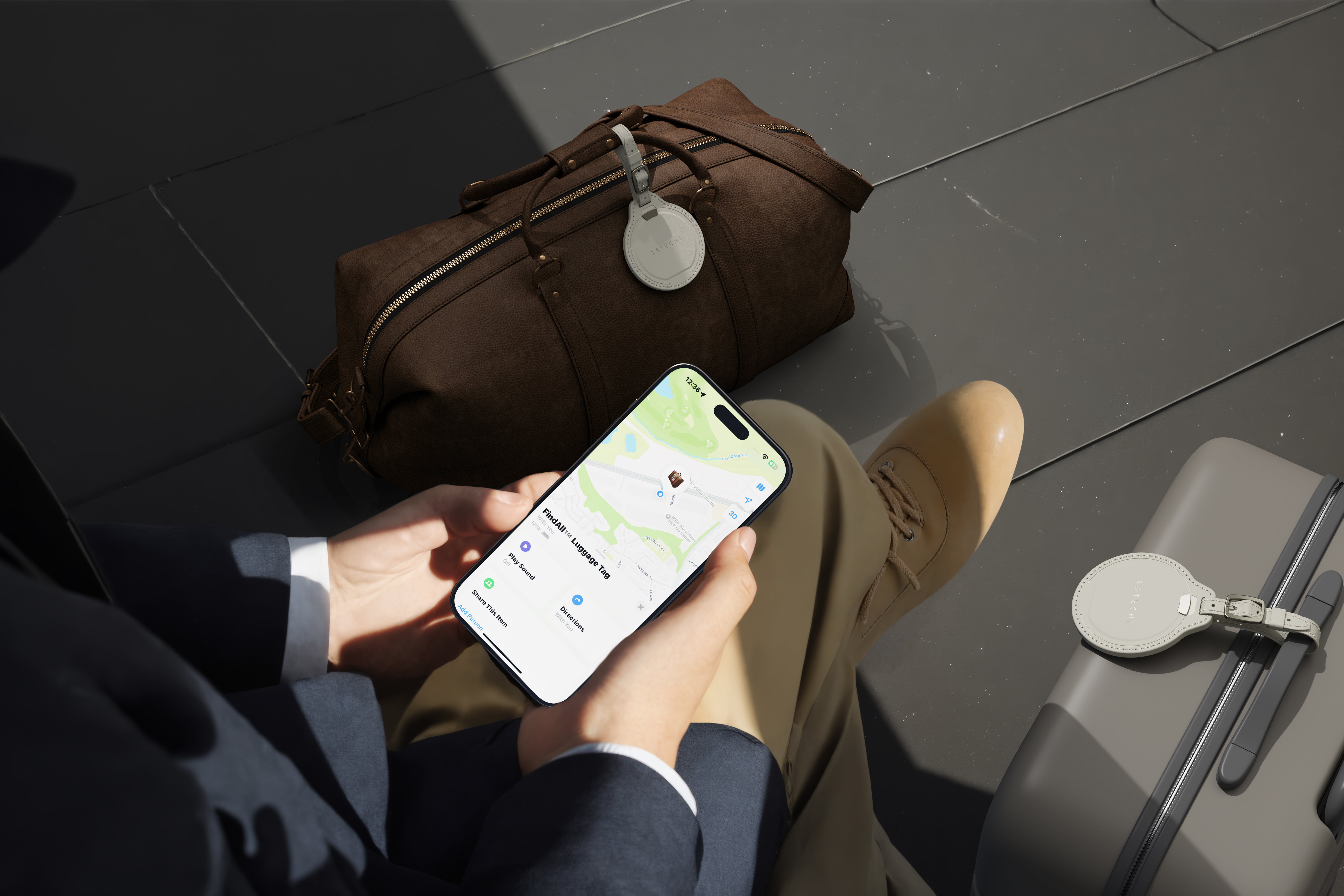 Oznaka za prtljagu SATECHI Vegan-Leather FindAll - Sand-3