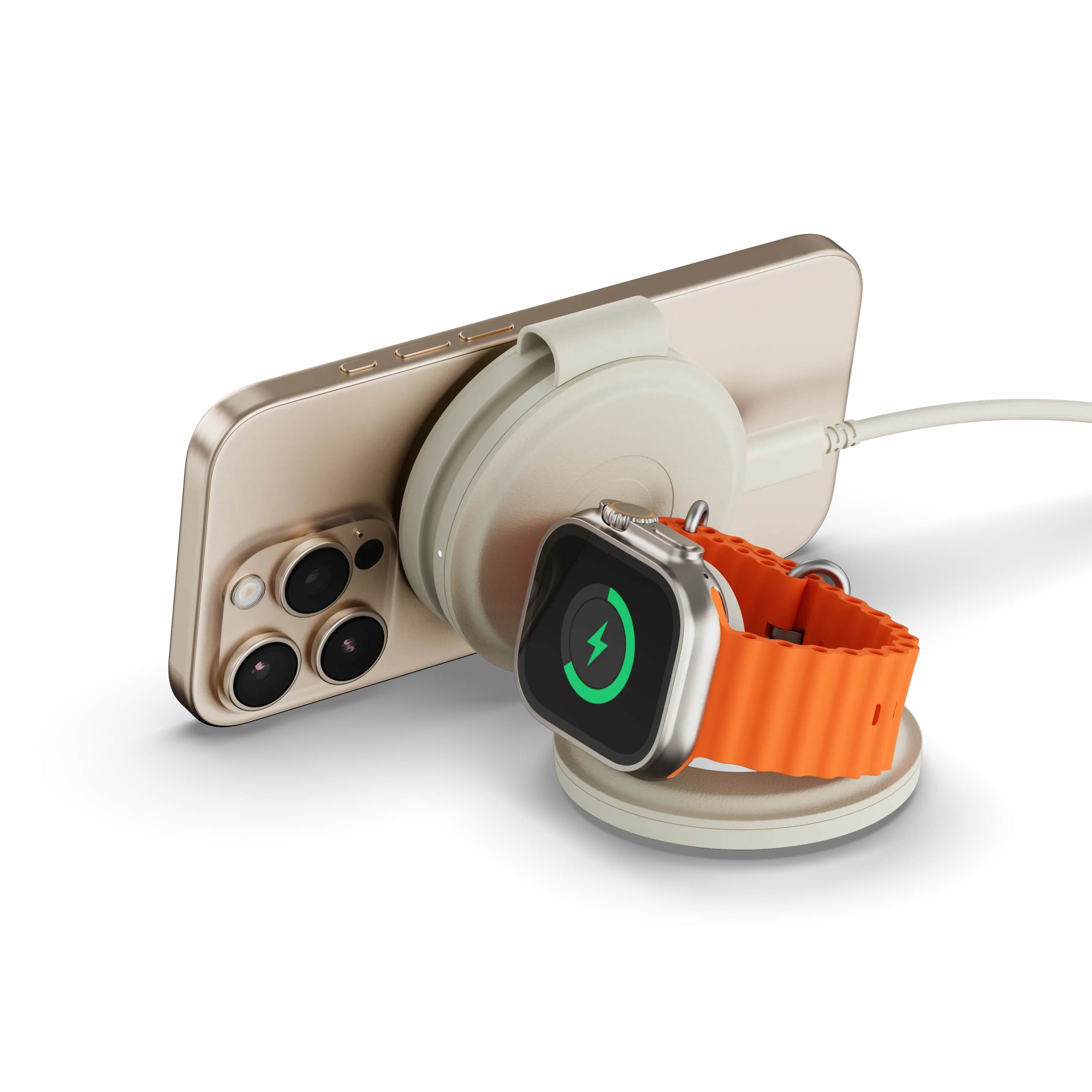 Bežični punjač SATECHI OntheGo 3-in-1 - Sand-2