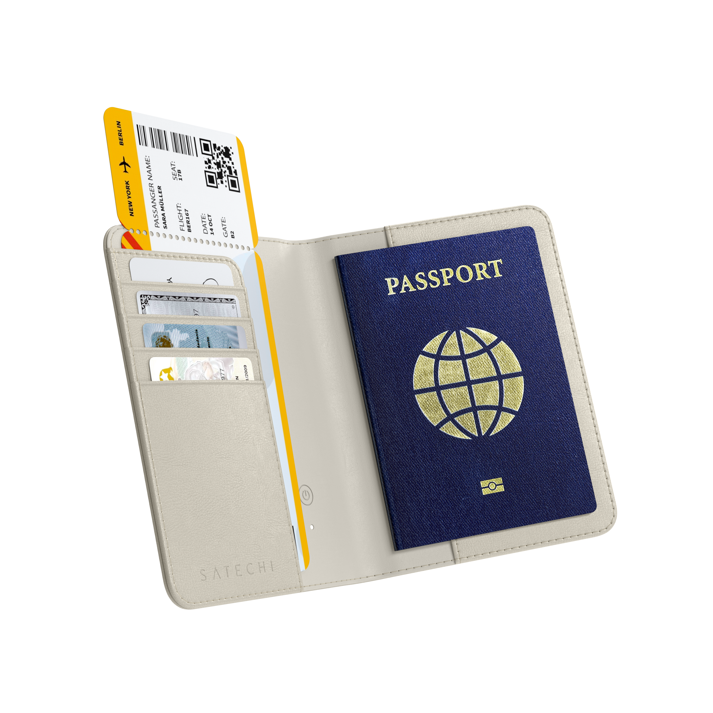 Putna torbica SATECHI Vegan-Leather FindAll Passport Cover - Sand-3
