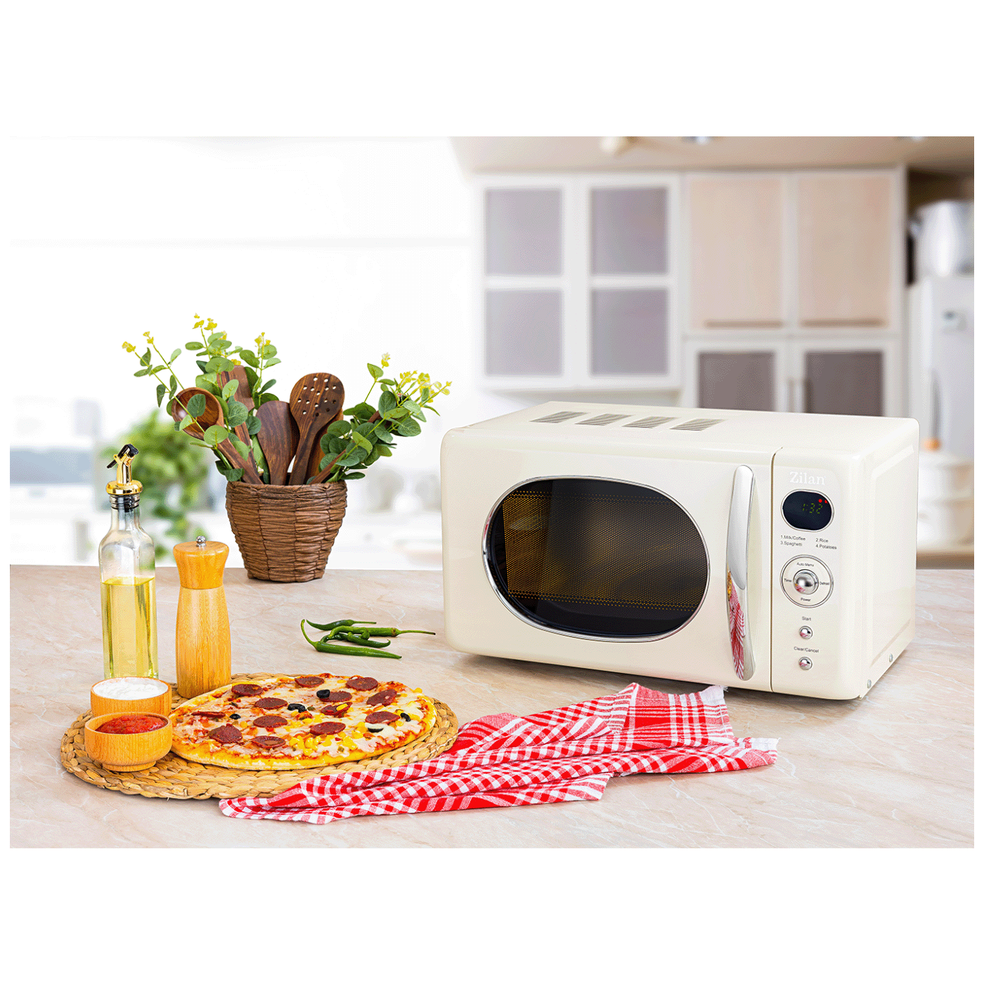 Zilan Mikrovalna pećnica, 700W, zapremina 20 lit., Retro - ZLN1245-4