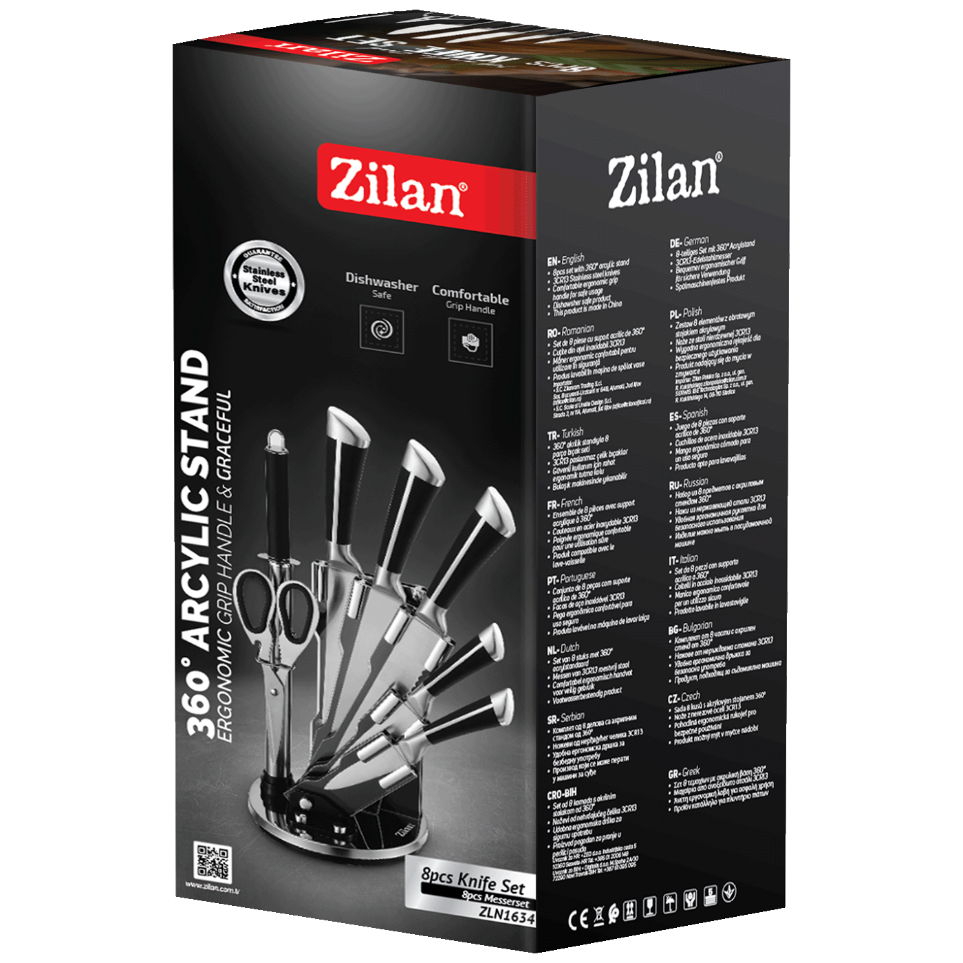 Zilan Noževi, set sa stalkom, 8/1 - ZLN1634-2