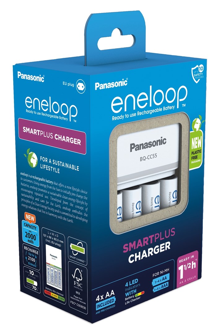 Punjač PANASONIC ŁADOWARKA SMARTPLUS + 4x AA ENELOOP 2000 mAh-1
