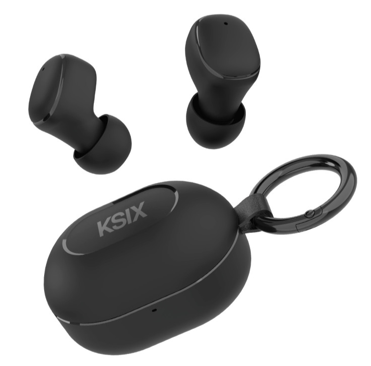 Slušalice bežične KSIX Neutron, USB-C, kopča za karabiner, baterija 4h+16h, crne-0