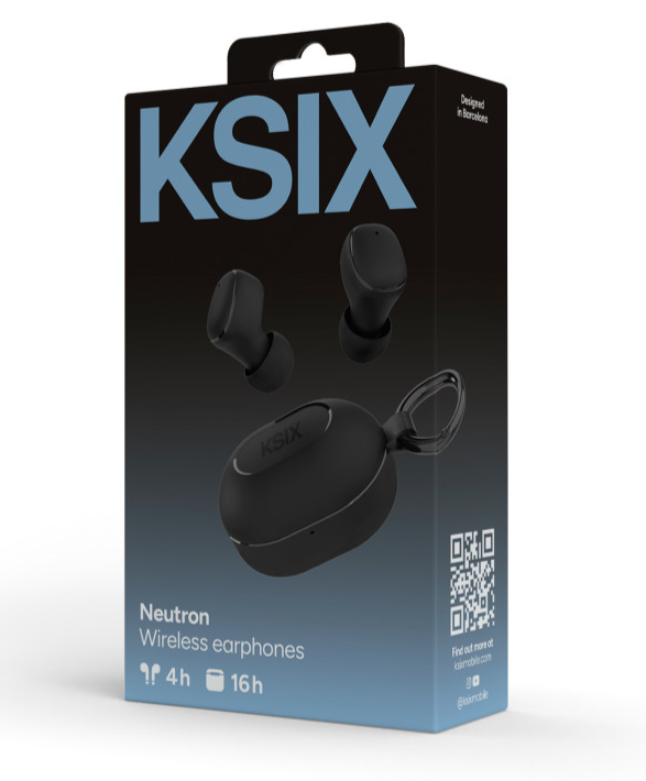Slušalice bežične KSIX Neutron, USB-C, kopča za karabiner, baterija 4h+16h, crne-4