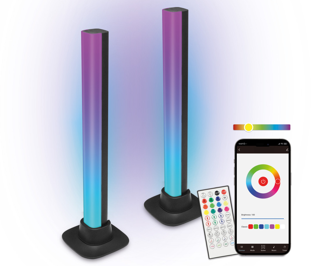 Lampa KSIX Lightbars SmartLED, 5W, 35 lumena, daljinski upravljač, RGBIC, WiFi