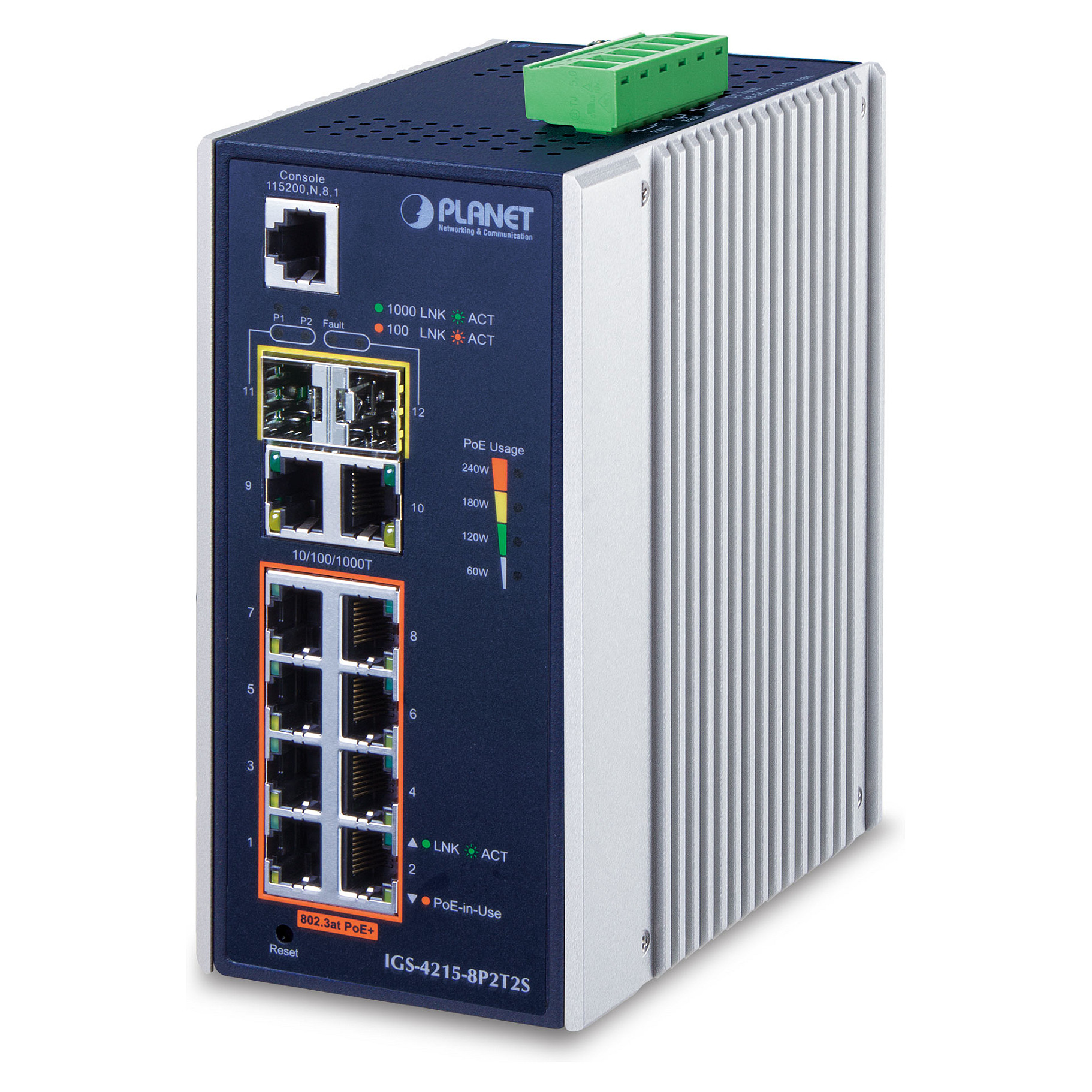 Prekidač PLANET IGS-4215-8P2T2S (managed, l2/l4, gigabit ethernet, power over ethernet)-0