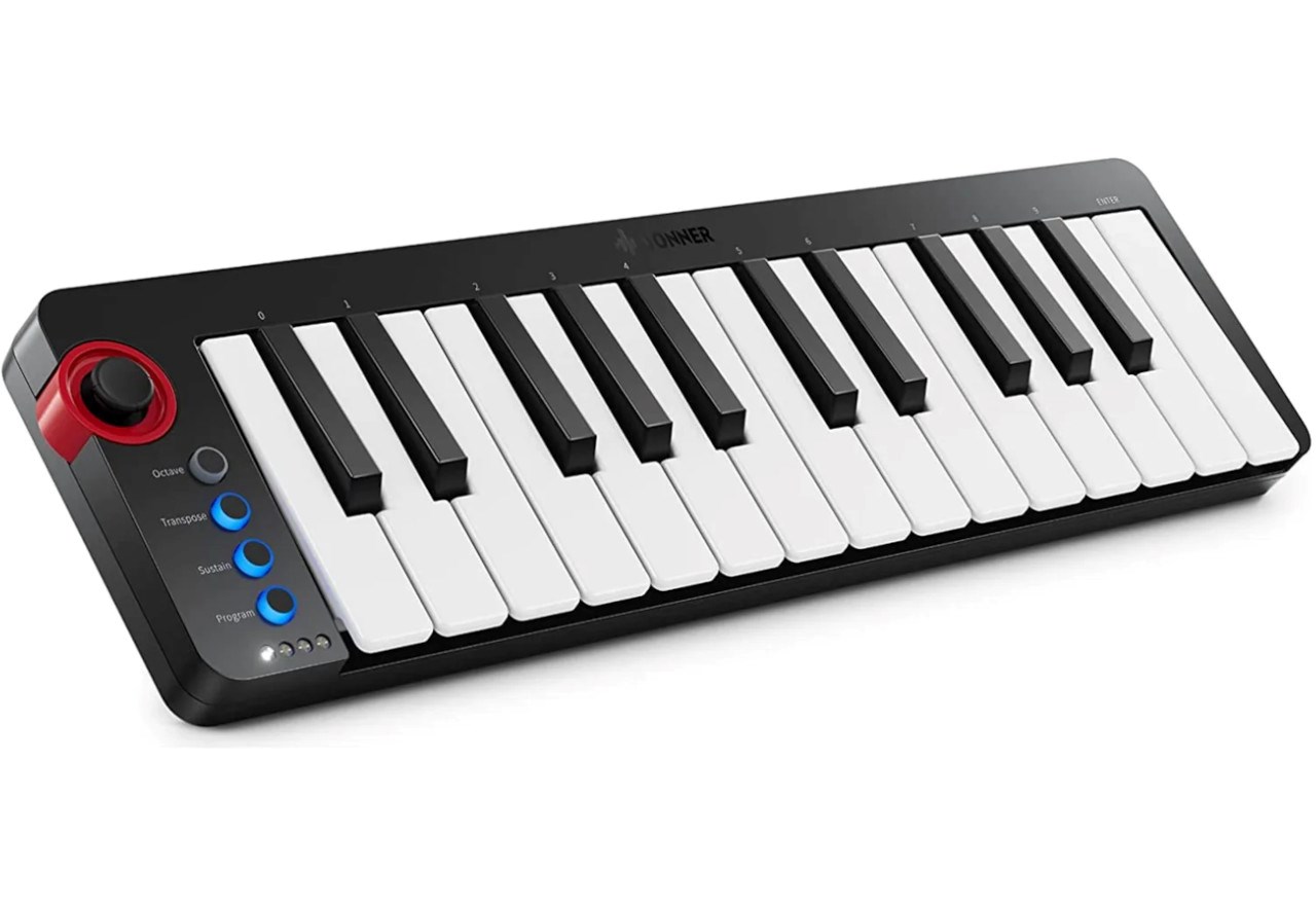 MIDI kontroler DONNER N-25 (25 tipki, 8 padova, USB-C)