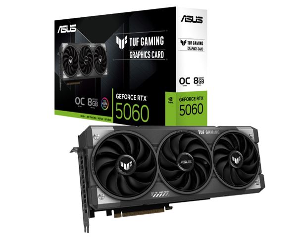 Grafička kartica ASUS TUF-RTX5060-O8G-GAMING (NVIDIA GeForce RTX 5060, 8 GB GDDR7, PCIe 5.0 x16, 3x DisplayPort, 1x HDMI)-1