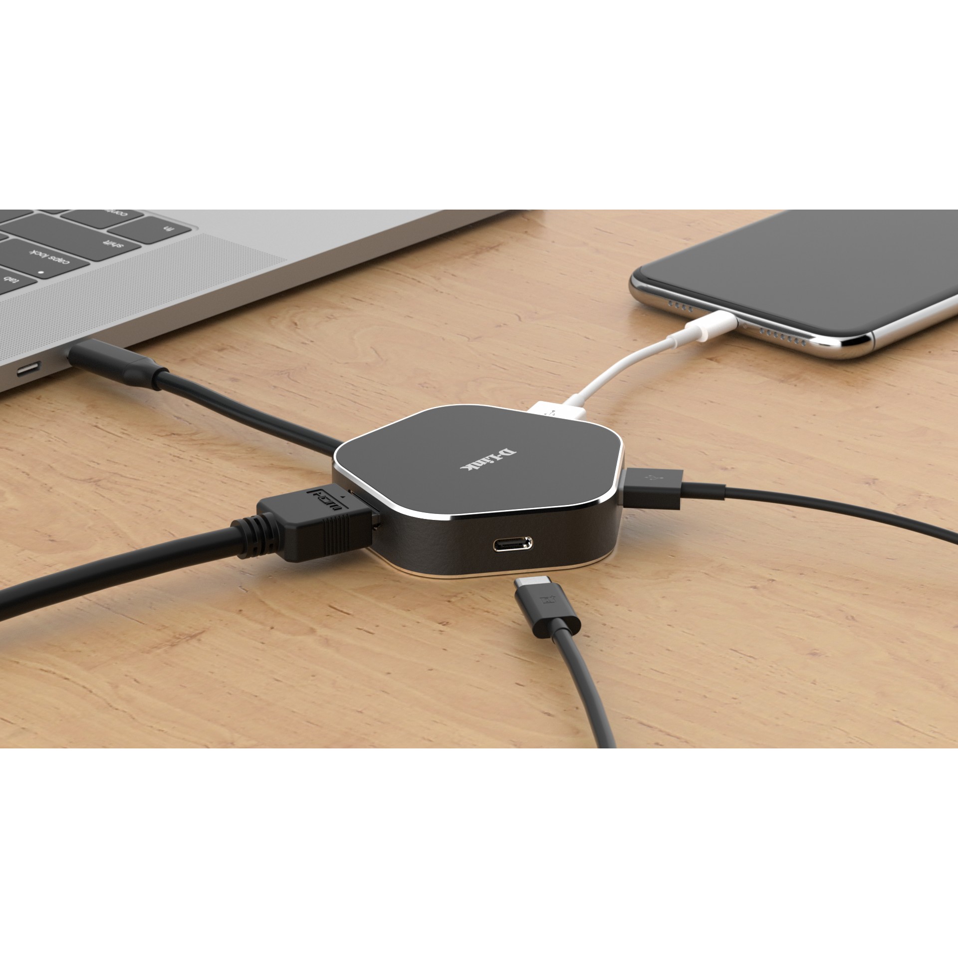 Laptop Dock D-LINK DUB-M420 (Wired, Thunderbolt 3, Aluminium, Black)-2