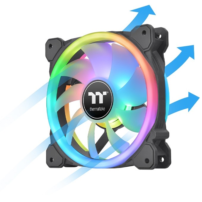 Ventilator za računalo THERMALTAKE SWAFAN 14 RGB 14 cm crna boja 3 kom.-1