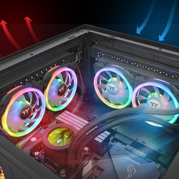 Ventilator za računalo THERMALTAKE SWAFAN 14 RGB 14 cm crna boja 3 kom.-3
