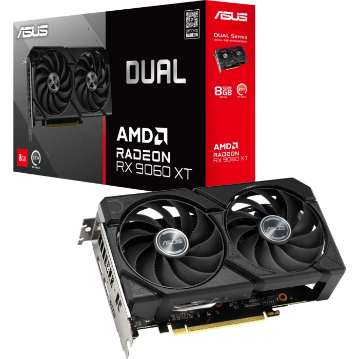 Grafička kartica ASUS DUAL-RX9060XT-8G (AMD Radeon RX 9060 XT, 8 GB GDDR6, PCIe 5.0 x16, 2x DisplayPort 2.1b, 1x HDMI 2.1b)-0