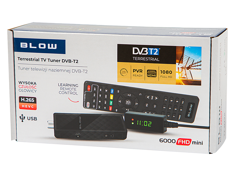 Tuner DVB-T2 BLOW 6000FHD MINI H.265-3