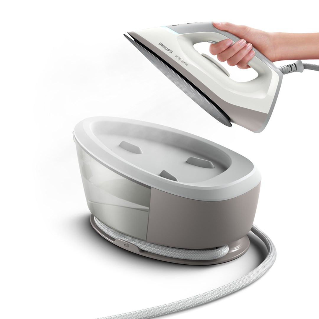 Philips 2000 series PSG2000/80 steam ironing station 2400 W 1.4 L Ceramic soleplate Grey, White-0