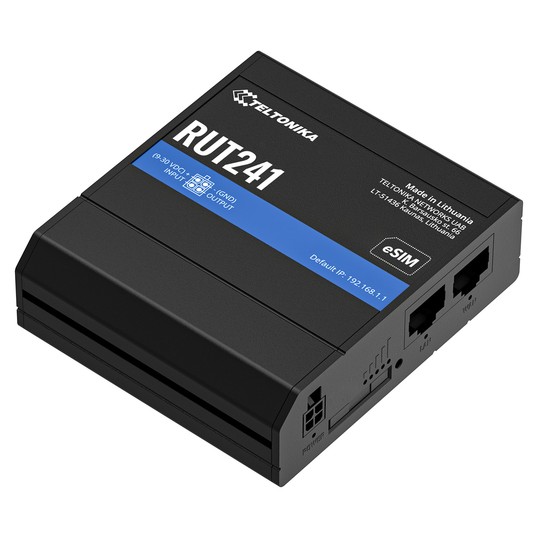 Industrijski 4G LTE router TELTONIKA RUT241 (Cat 4, 2x LAN, Wi-Fi, eSIM)-0