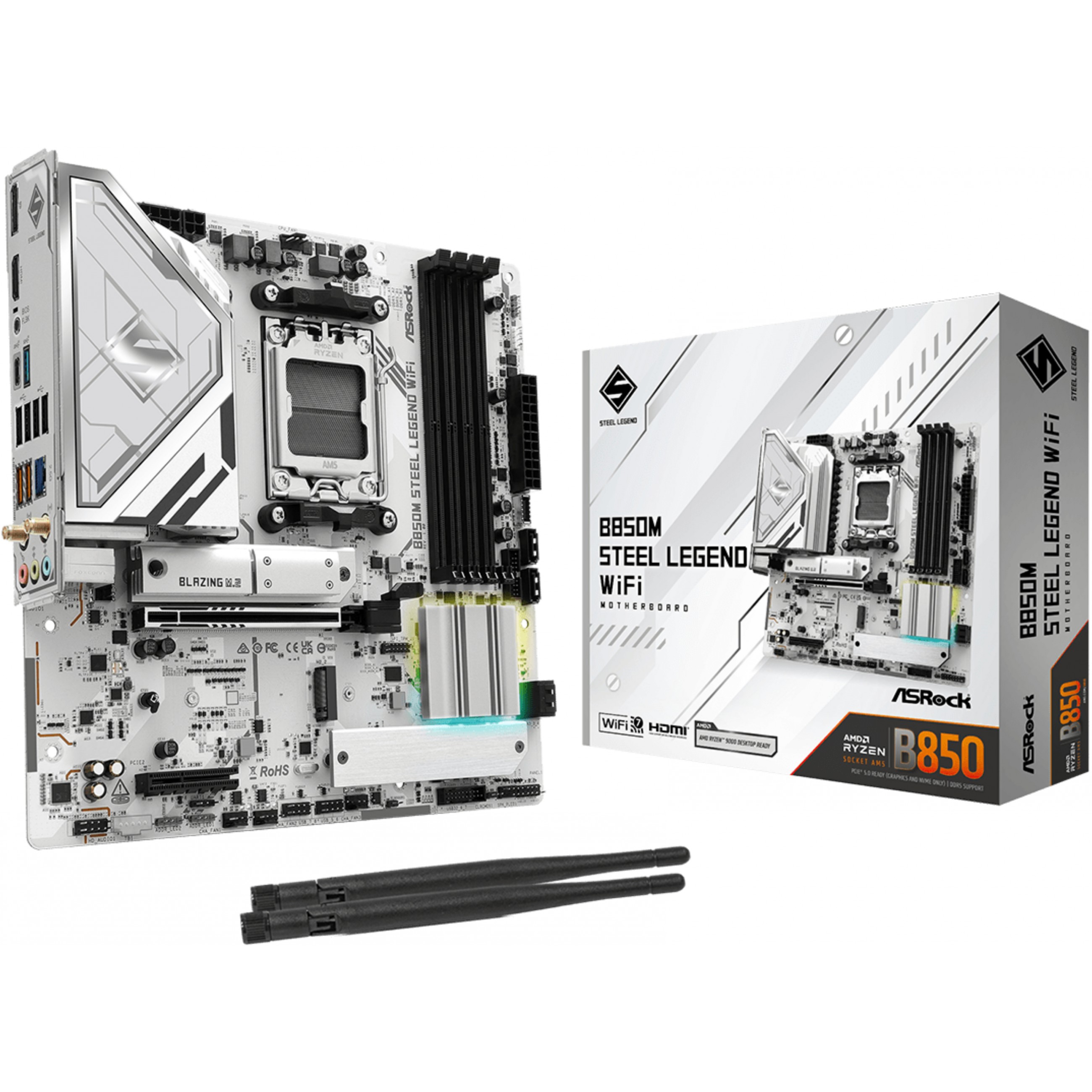 Matična ploča ASROCK B850M Steel Legend WiFi (AMD B850, Socket AM5, micro ATX)