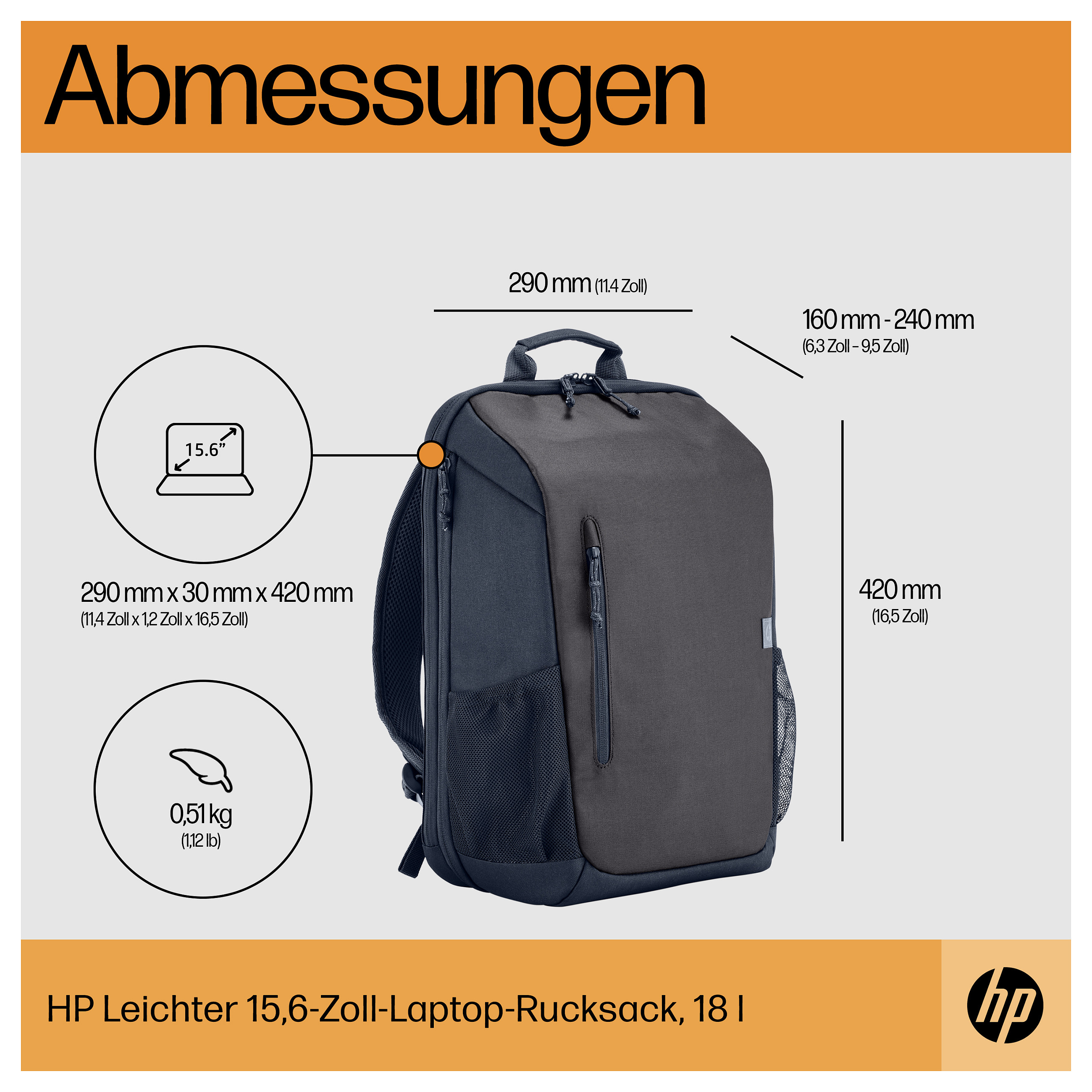 Ruksak za laptop HP Travel 18 Liter 15.6 Iron Grey-7