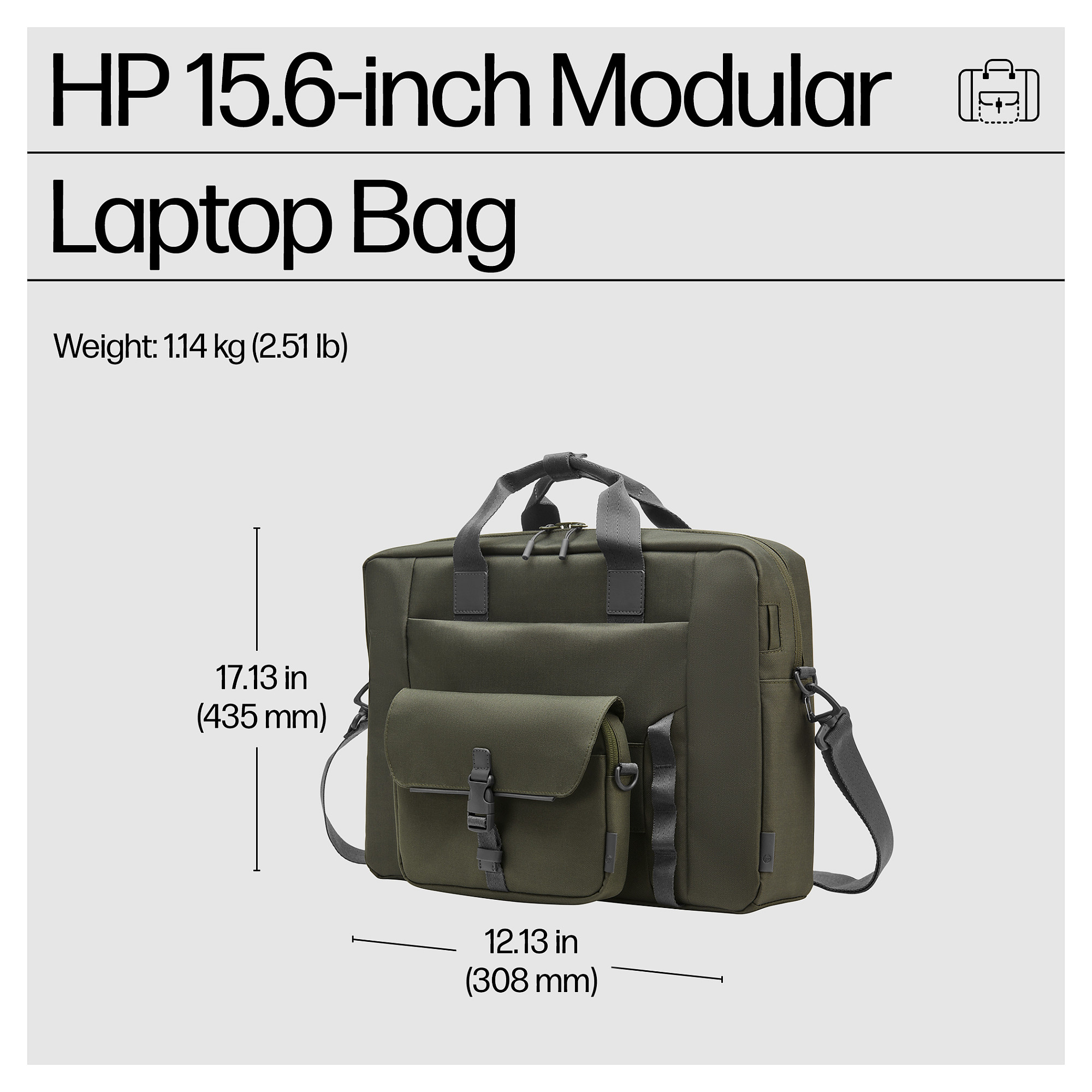 Torba za laptop HP 15.6" Modular Laptop Bag (modularni dizajn, vodootporna, RFID zaštita)-7