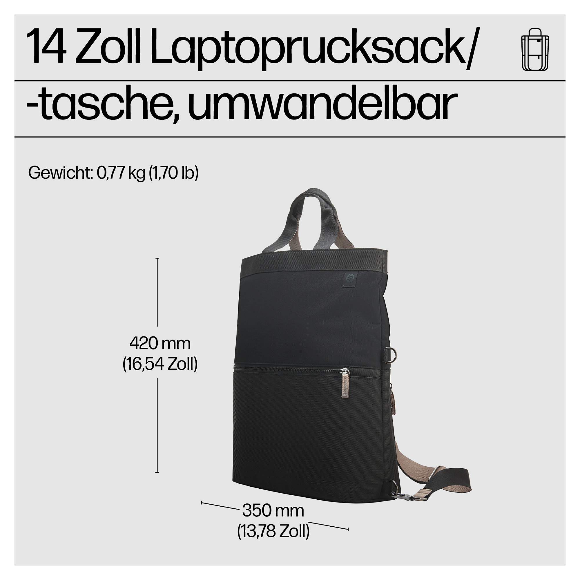Torba za laptop HP 14-inch Convertible Backpack Tote-5