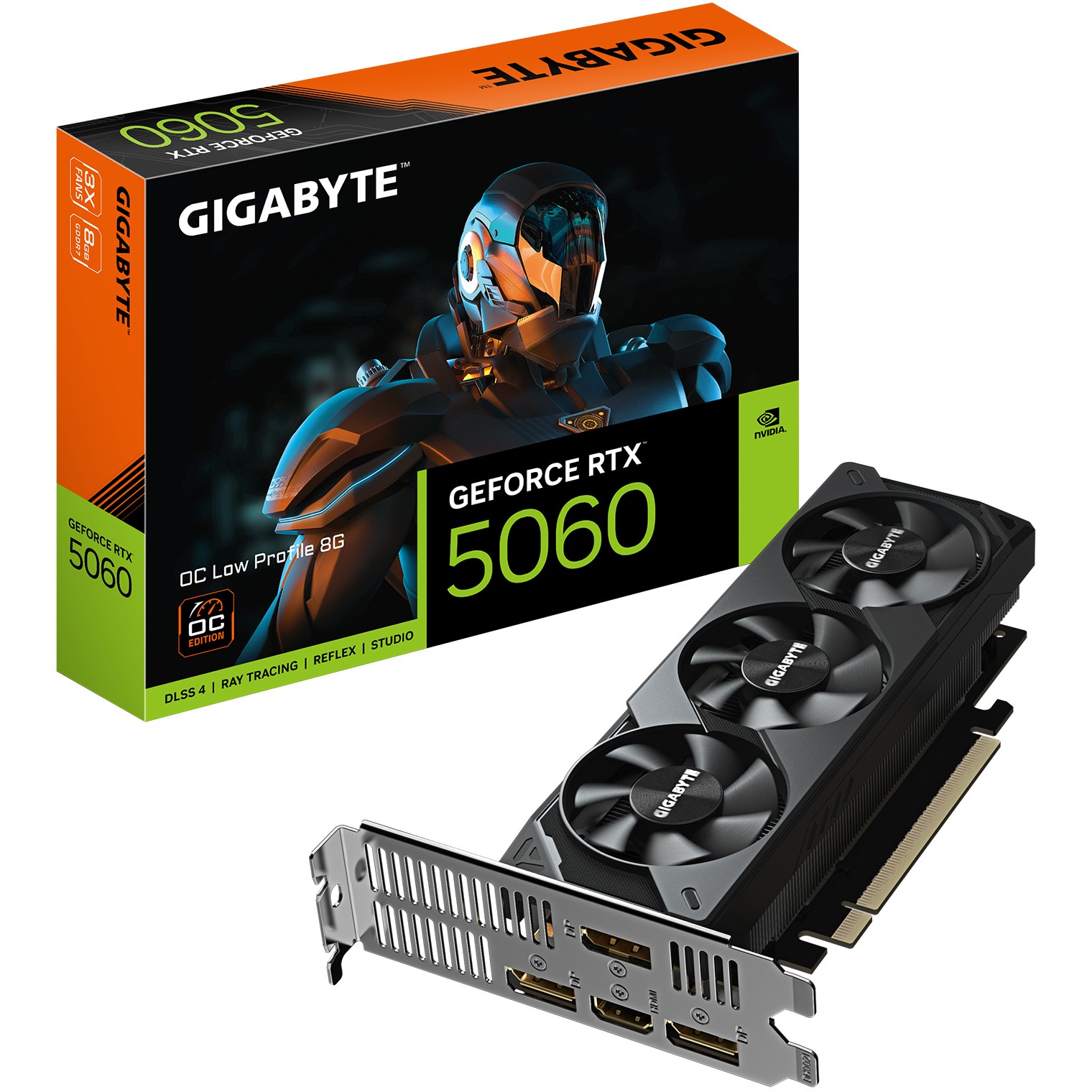 Grafička kartica GIGABYTE GeForce RTX 5060 OC Low Profile 8G (8GB GDDR7, 128bit, PCI-E 5.0, 2512 MHz, 3 x DisplayPort, 1 x HDMI)-8