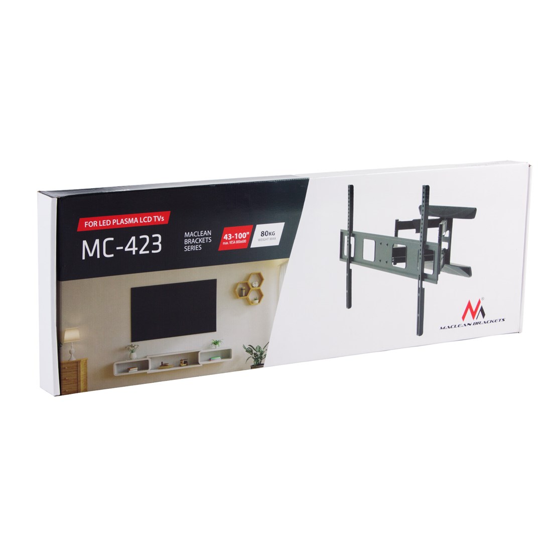 MACLEAN MC-423 zidni TV nosač 43–100 inča, do 80 kg, VESA 800 × 600-2