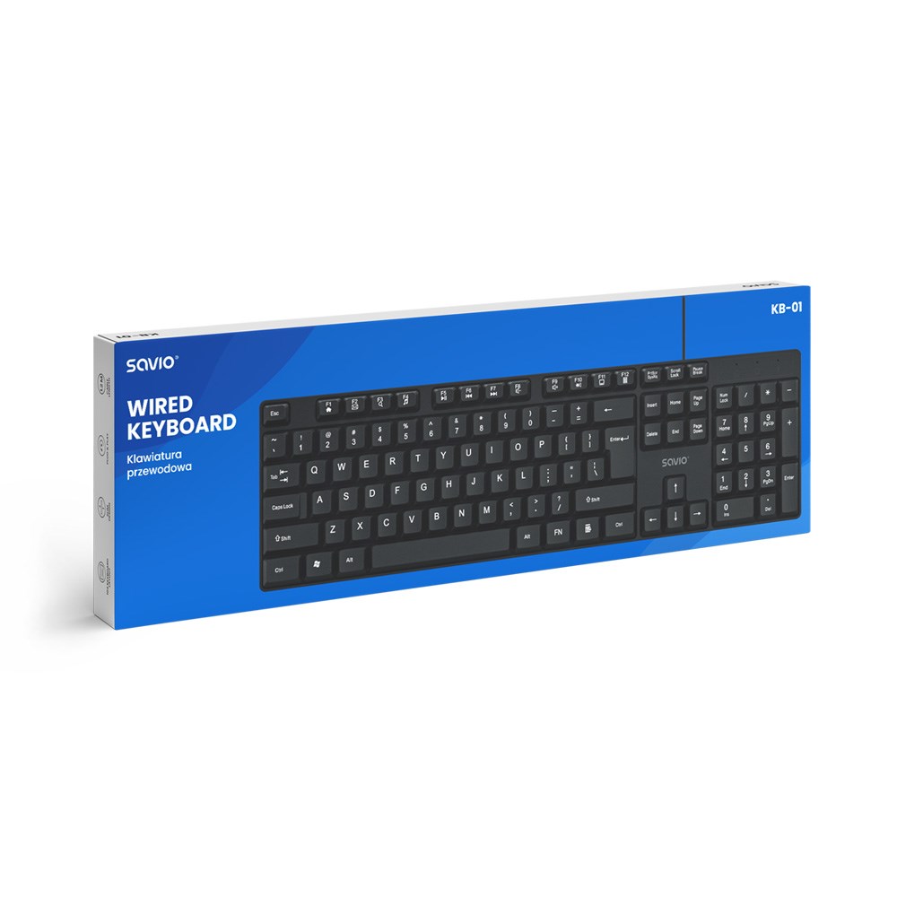 Tipkovnica SAVIO KB-01 USB QWERTY US English crna boja-5