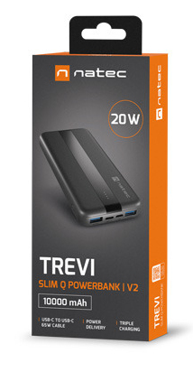 Powerbank NATEC TREVI SLIM Q V2 10000mAh 2x USB-A-6