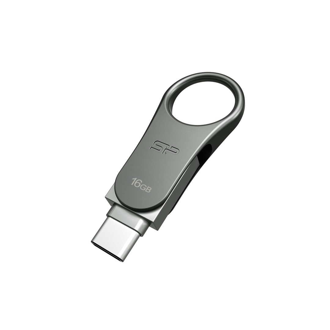 USB stick SILICON POWER Mobile C80 (16gb, usb-a/usb-c, 3.1, titan siva)-1