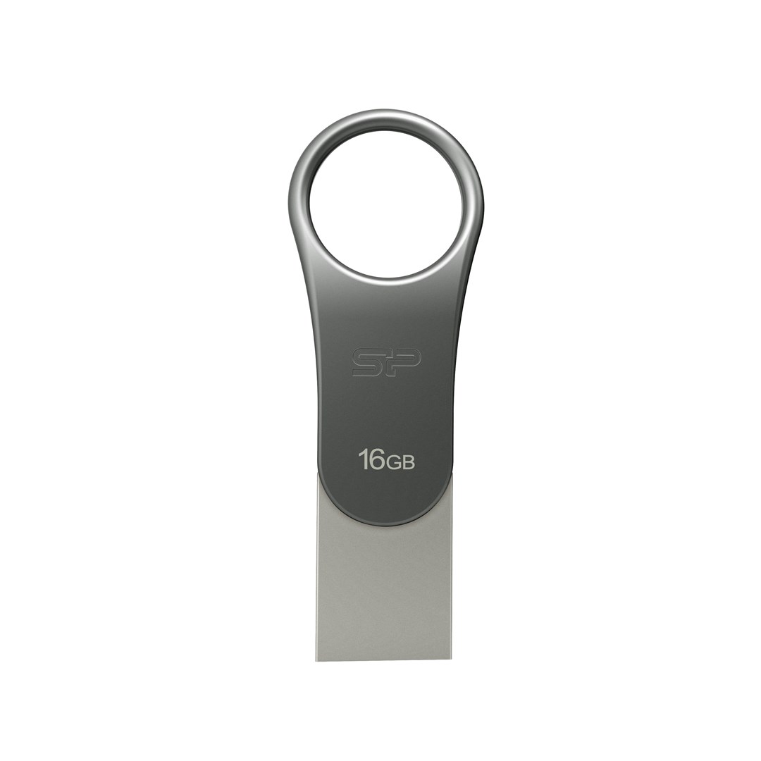 USB stick SILICON POWER Mobile C80 (16gb, usb-a/usb-c, 3.1, titan siva)-0