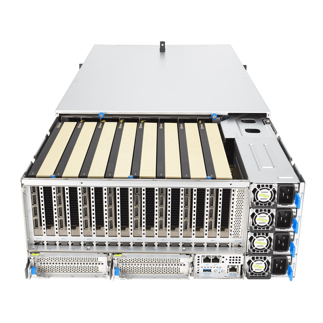 Platforma Asus Rack RS501A-E12-RS4 (AMD Epyc 9005/9004, 4x NVMe/SATA HS, 2xM.2, 2x1Gbe, IPMI, 1+1 1600W)-9