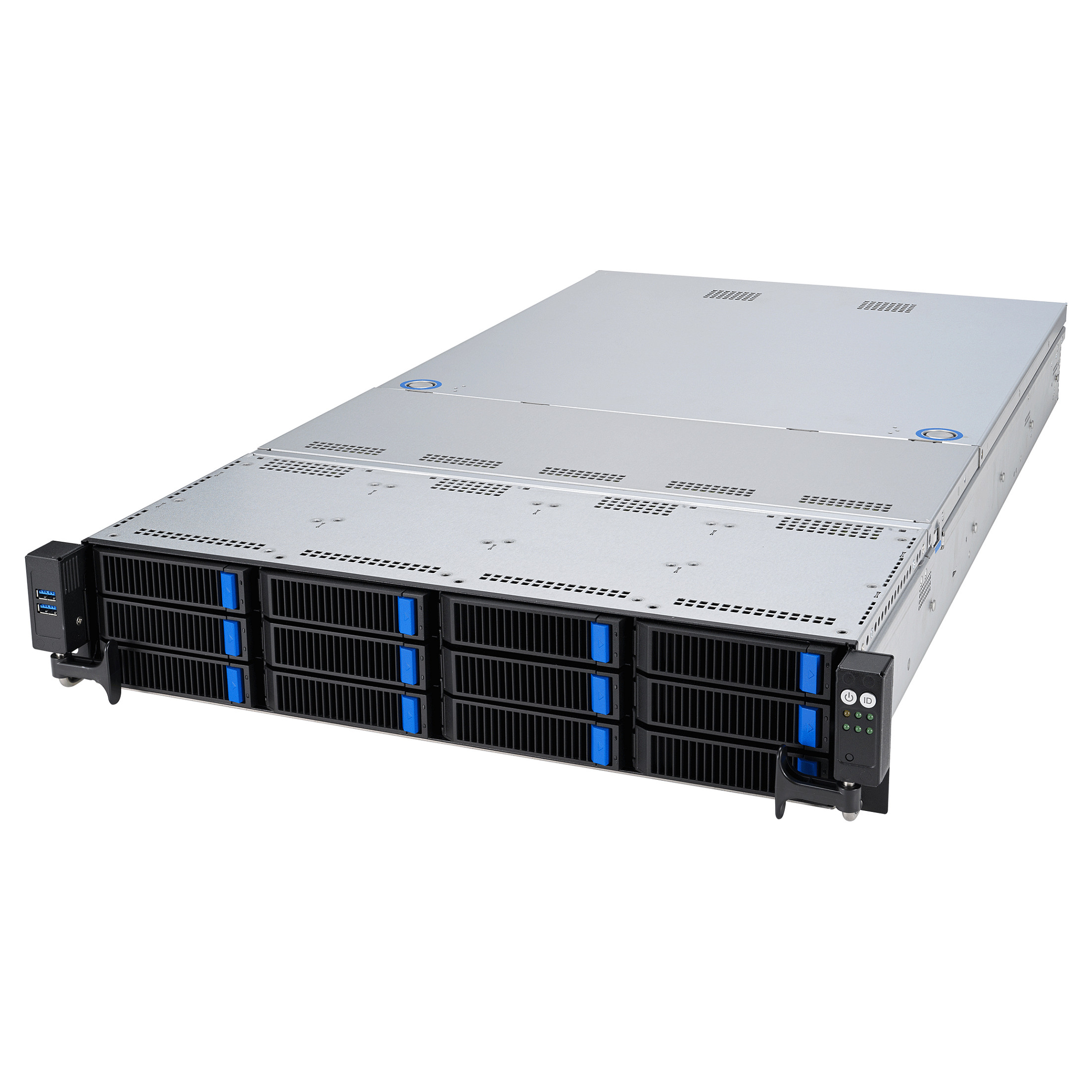 Platforma ASUS Rack RS521A-E12-RS12U (AMD Epyc 9005/9004, 12x NVMe/SATA HS, 2xM.2, 2x1Gbe, IPMI, 1+1 1600W)