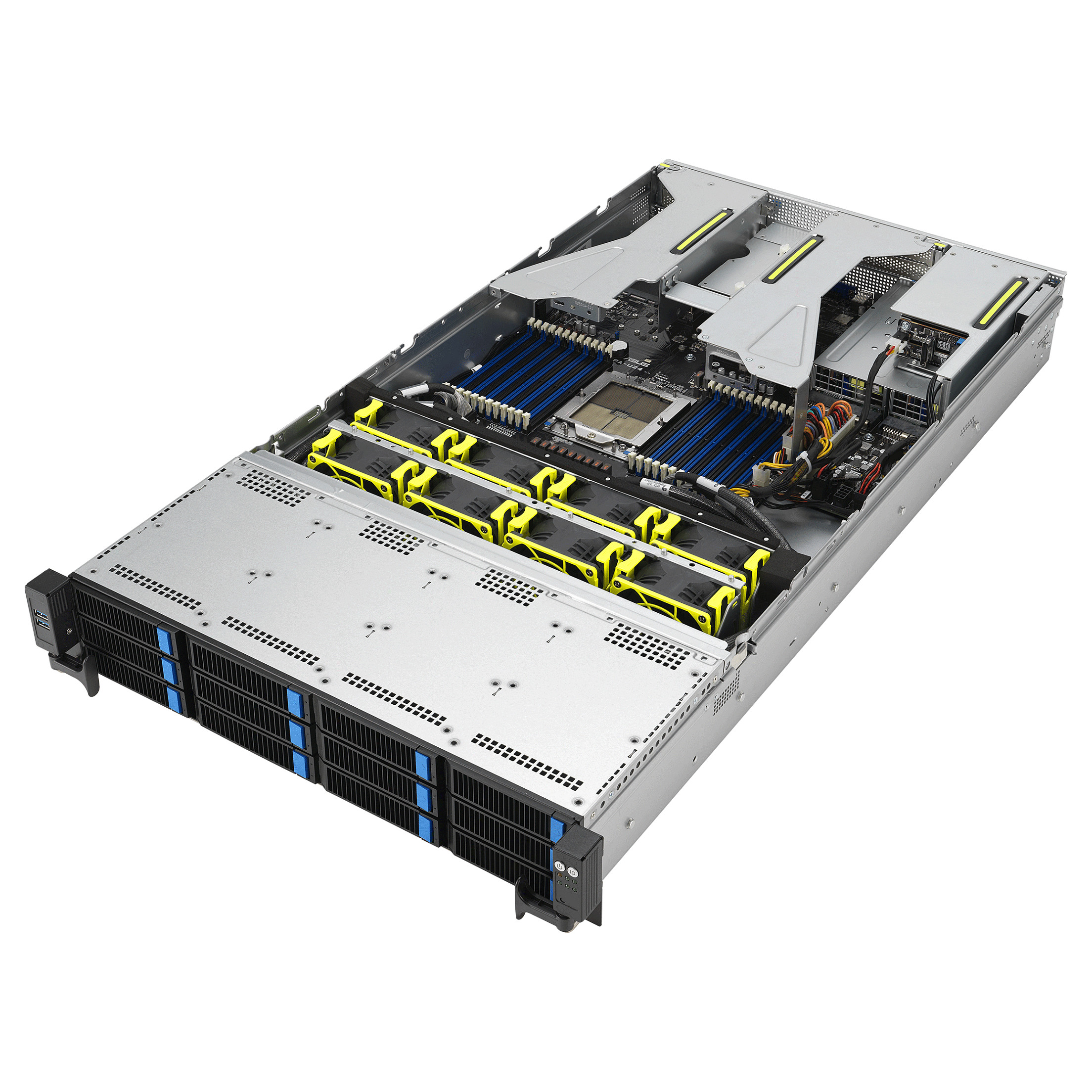 Platforma ASUS Rack RS521A-E12-RS12U (AMD Epyc 9005/9004, 12x NVMe/SATA HS, 2xM.2, 2x1Gbe, IPMI, 1+1 1600W)-6