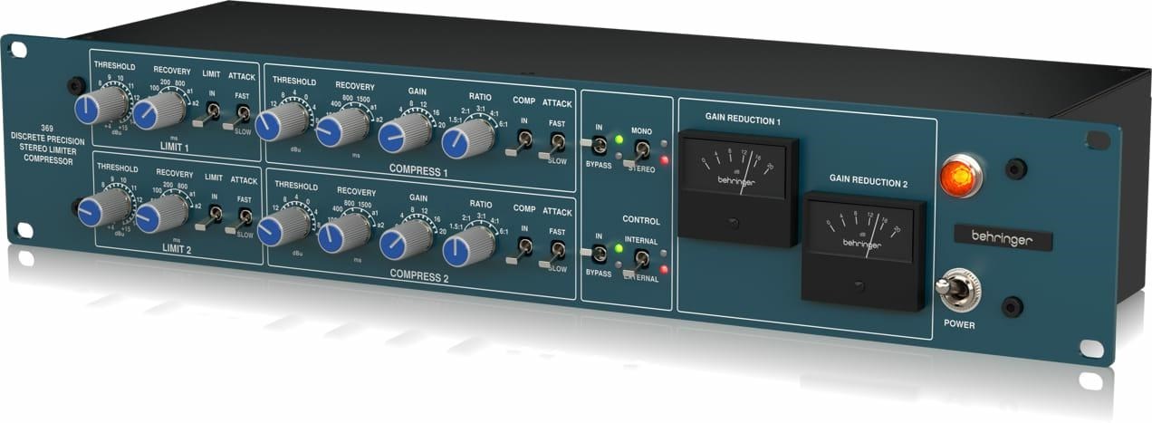 Stereo kompresor/limiter BEHRINGER 369 (2-kanalni, Class-A, Midas transformatori)-0