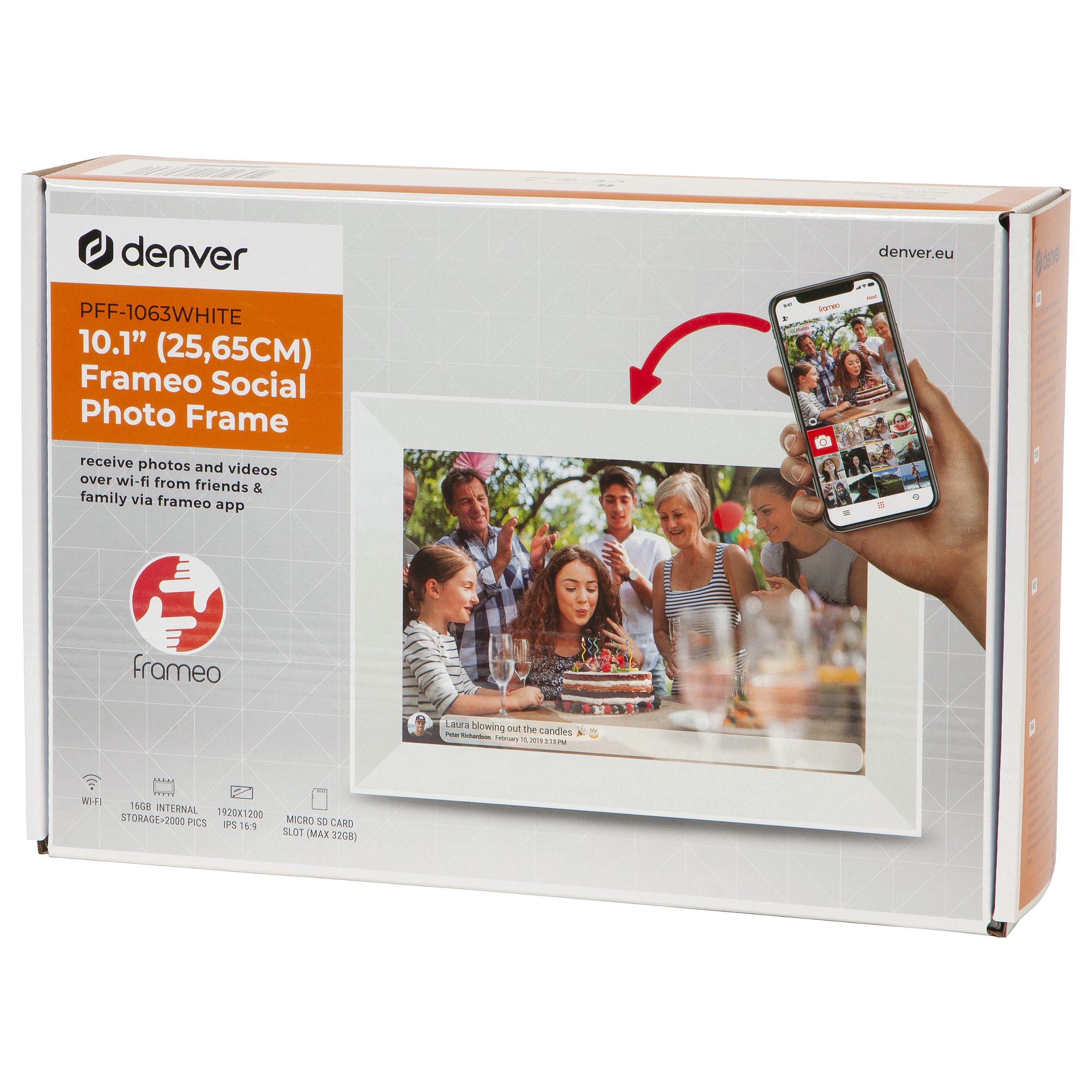 Digitalni okvir za slike DENVER PFF-1063WHITE (10.1" IPS, 16 GB, Wi-Fi, FRAMEO)-6
