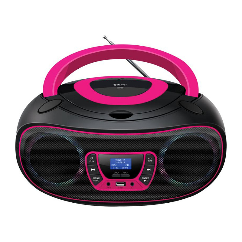Prijenosni CD player DENVER TDB-212P (Pink, Anti-Shock, Bass Boost)