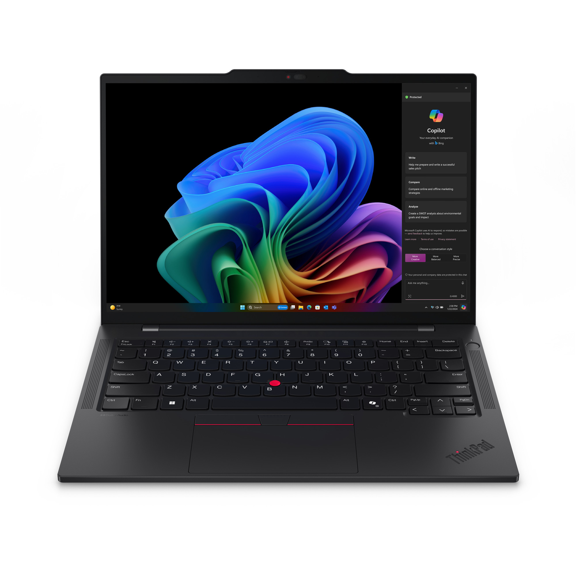 Laptop LENOVO ThinkPad T14s Gen 6 (14" WUXGA, Qualcomm Snapdragon X1E-78-100, 32 GB RAM, 1 TB SSD, Wi-Fi 7, Windows 11 Pro, njemačka tipkovnica, crna boja) – internacionalna non HR tipkovnica-0