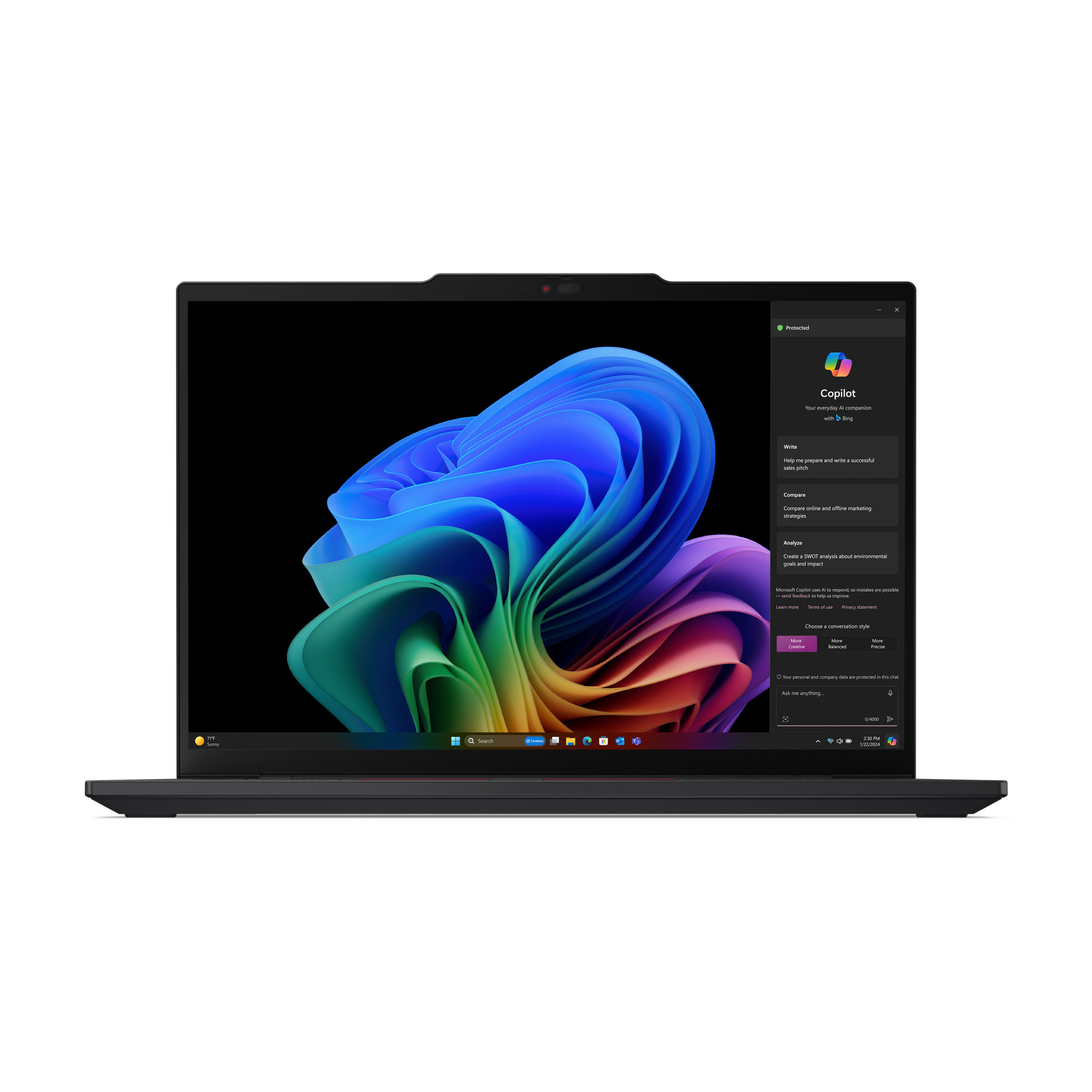 Laptop LENOVO ThinkPad T14s Gen 6 (14" WUXGA, Qualcomm Snapdragon X1E-78-100, 32 GB RAM, 1 TB SSD, Wi-Fi 7, Windows 11 Pro, njemačka tipkovnica, crna boja) – internacionalna non HR tipkovnica-1