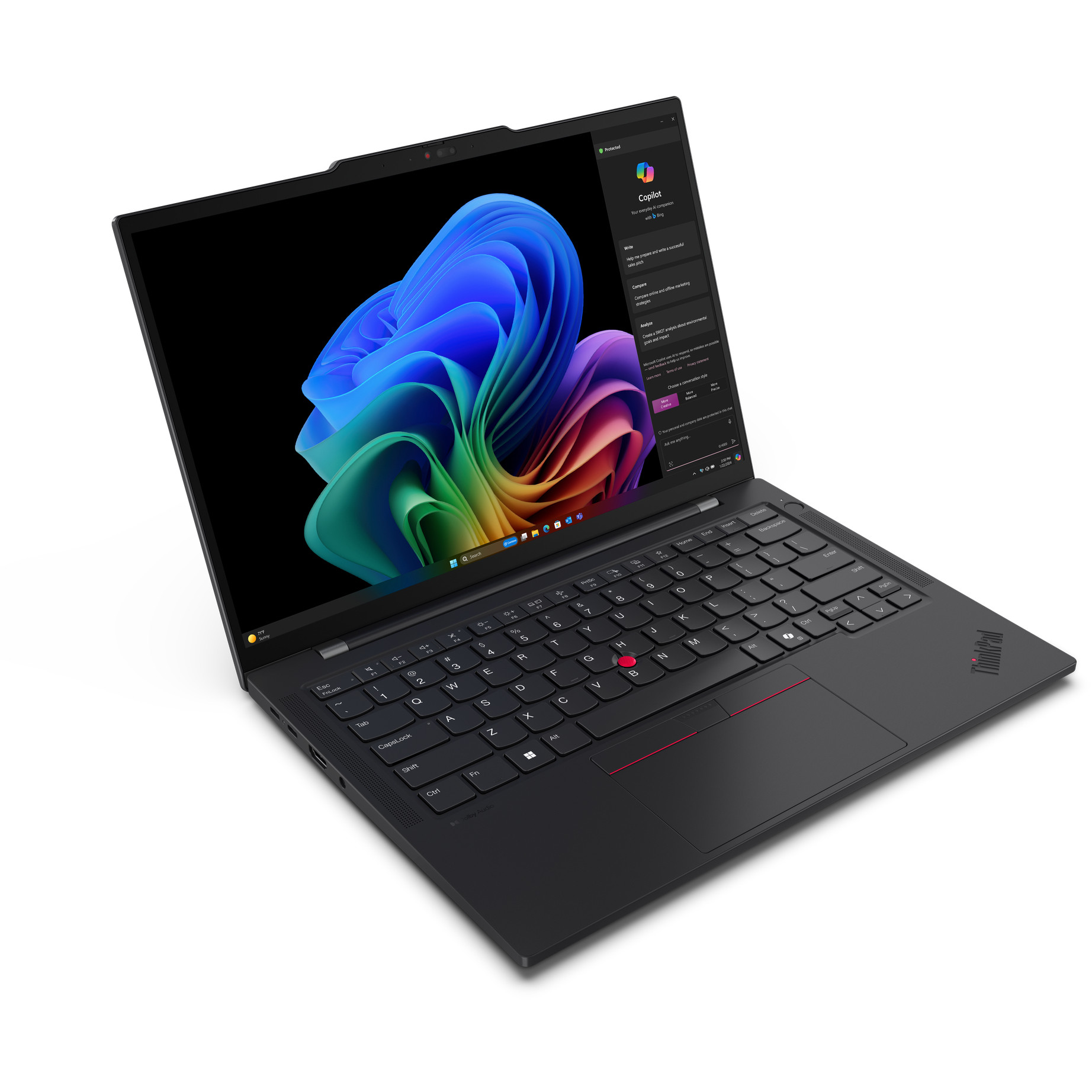 Laptop LENOVO ThinkPad T14s Gen 6 (14" WUXGA, Qualcomm Snapdragon X1E-78-100, 32 GB RAM, 1 TB SSD, Wi-Fi 7, Windows 11 Pro, njemačka tipkovnica, crna boja) – internacionalna non HR tipkovnica-14