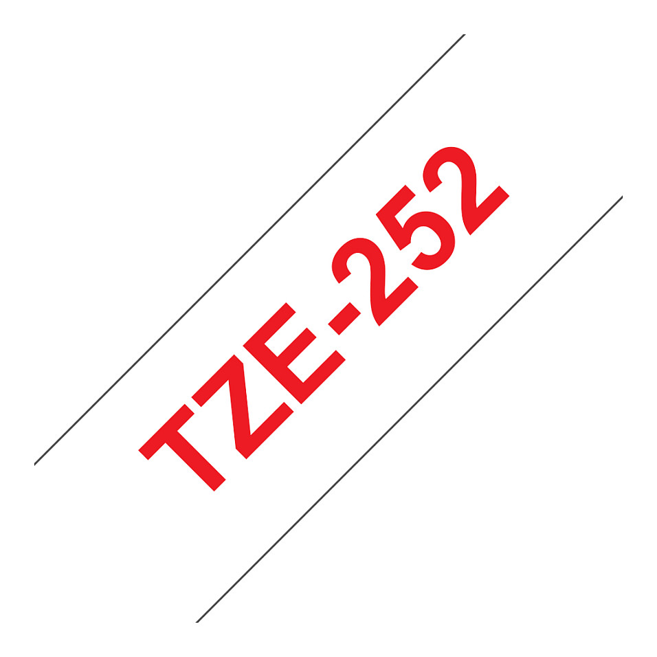 Traka za naljepnice BROTHER TZE-252 (24 mm × 8 m, crveni ispis na bijeloj podlozi)-0