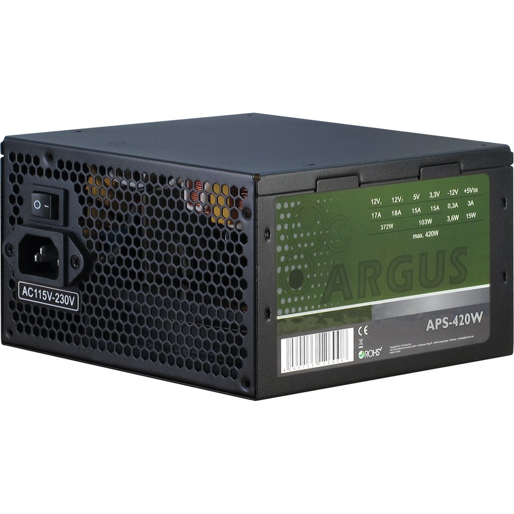 Napajanje INTER-TECH Argus APS (420 W, 20+4 pin ATX, ATX, Crna)