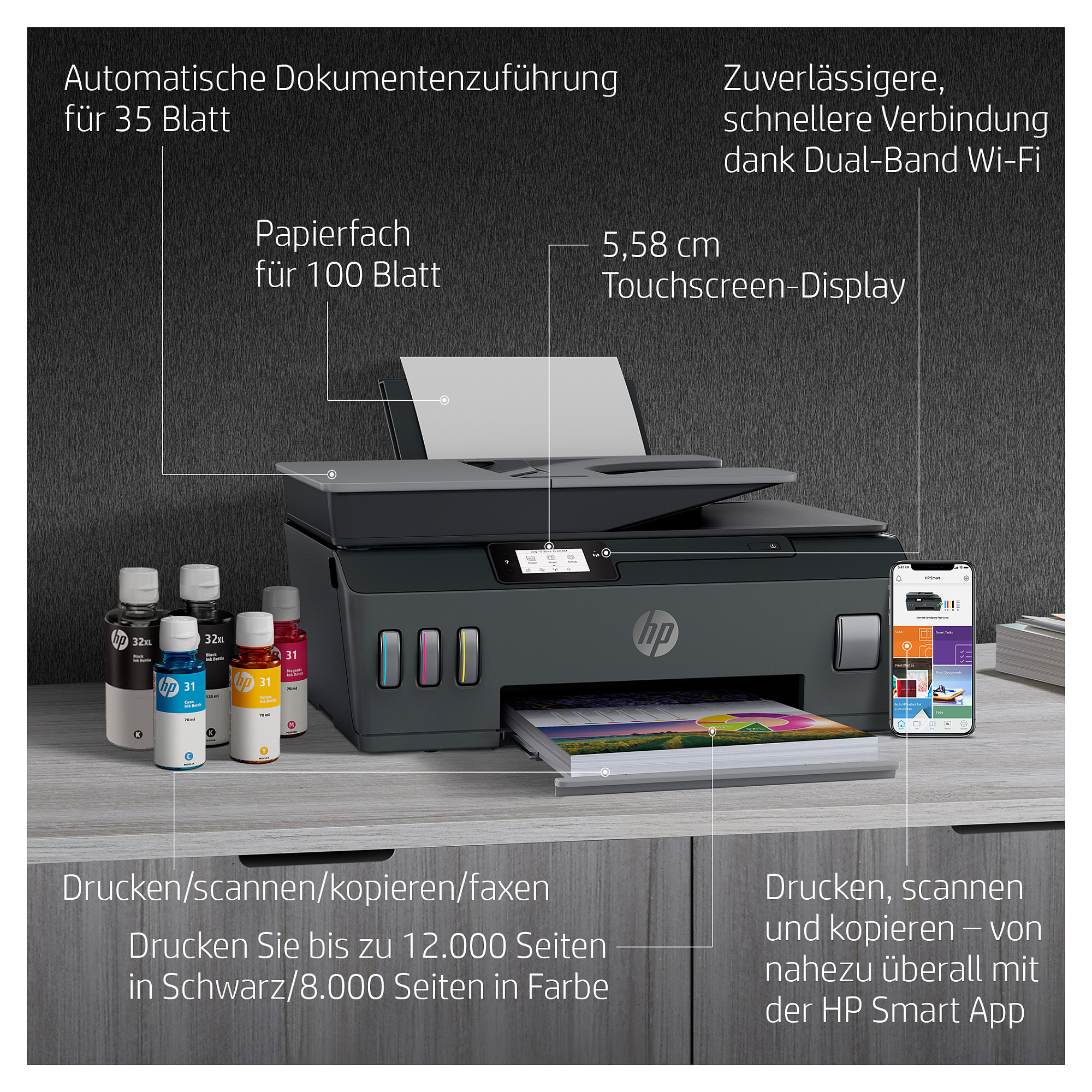 Printer HP SMART TANK PLUS 655 (bežični, višenamjenski)-2