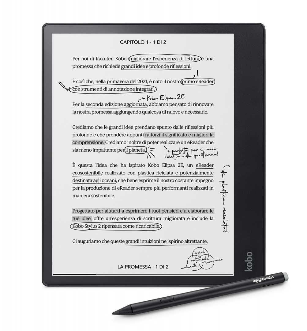 E-čitač knjiga KOBO Elipsa 2E sa Stylus 2 olovkom (10.3", 32GB)-3