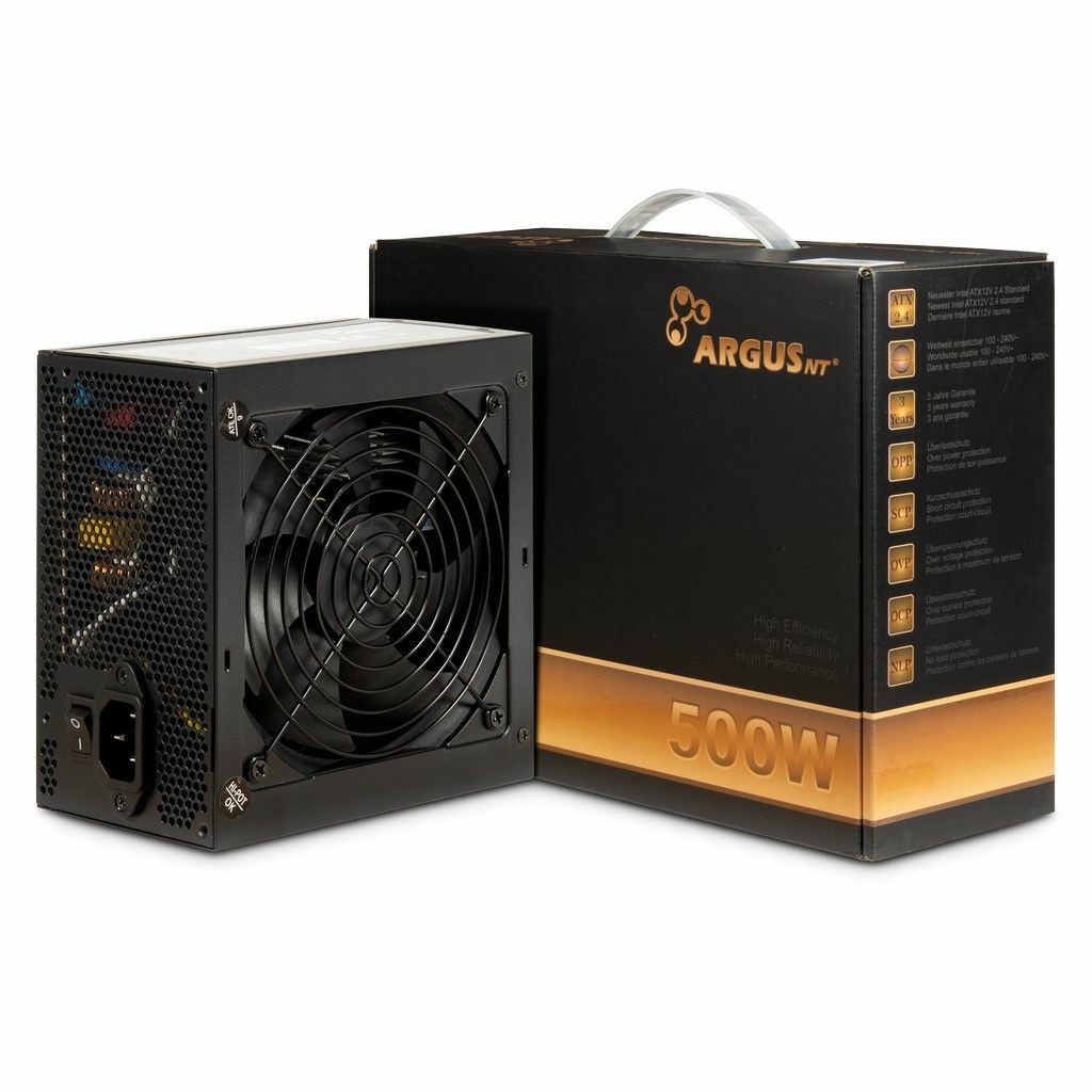 Napajanje INTER-TECH ArgusNT BPS-500 (500 W, 20+4 pin ATX, ATX, Crna)-0