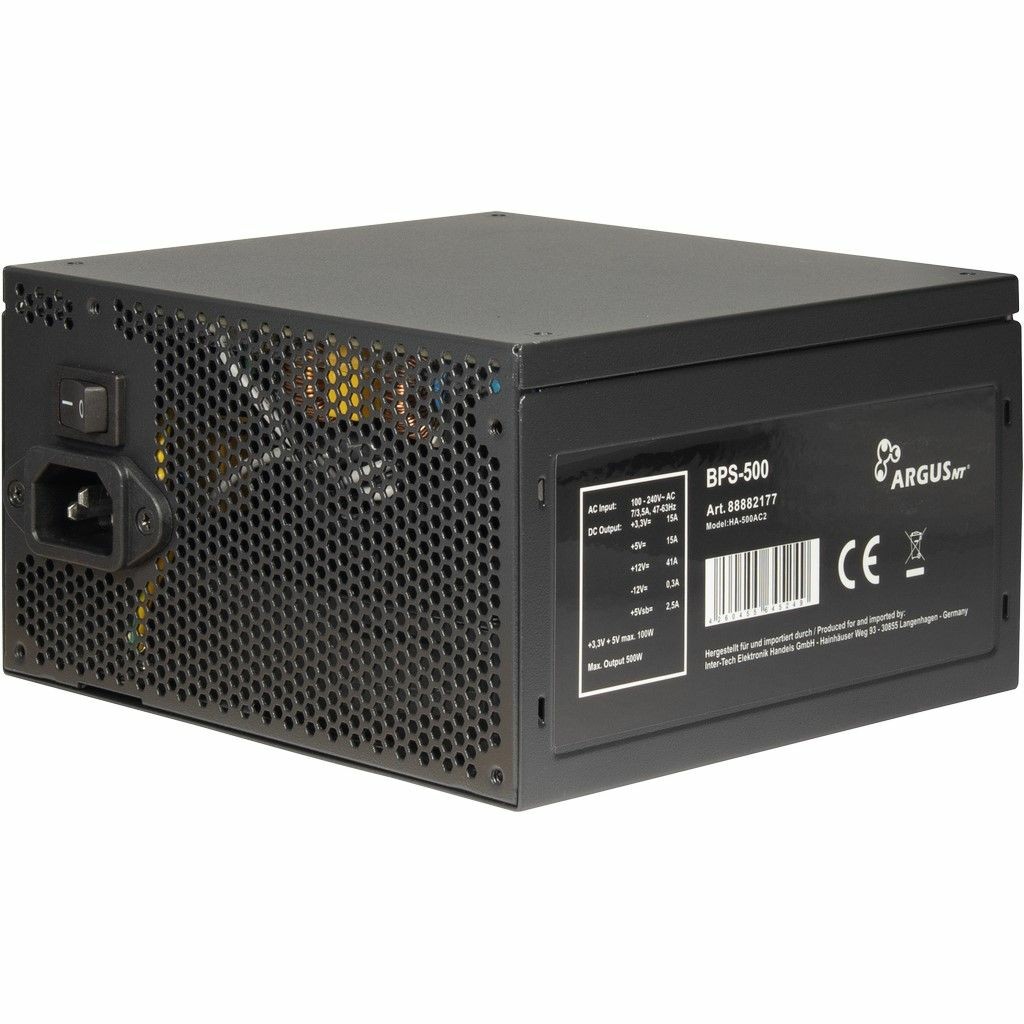 Napajanje INTER-TECH ArgusNT BPS-500 (500 W, 20+4 pin ATX, ATX, Crna)-2