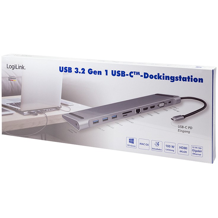 Laptop Dock LogiLink UA0373 (USB 3.2 Gen 1 Type-C, Aluminium)-8