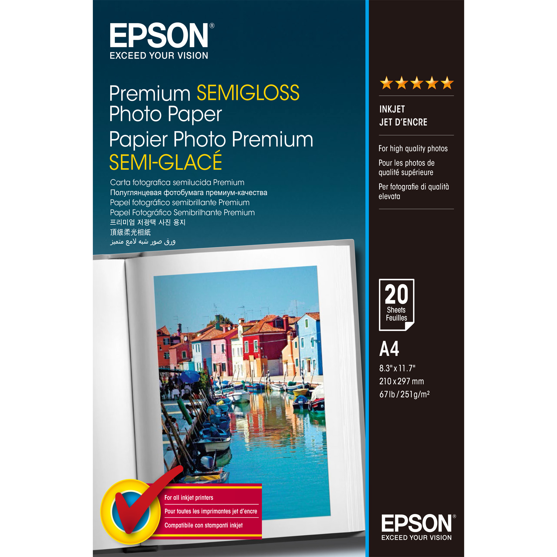 Papir za fotografije EPSON Premium Semi-Gloss A4 20 listova-0