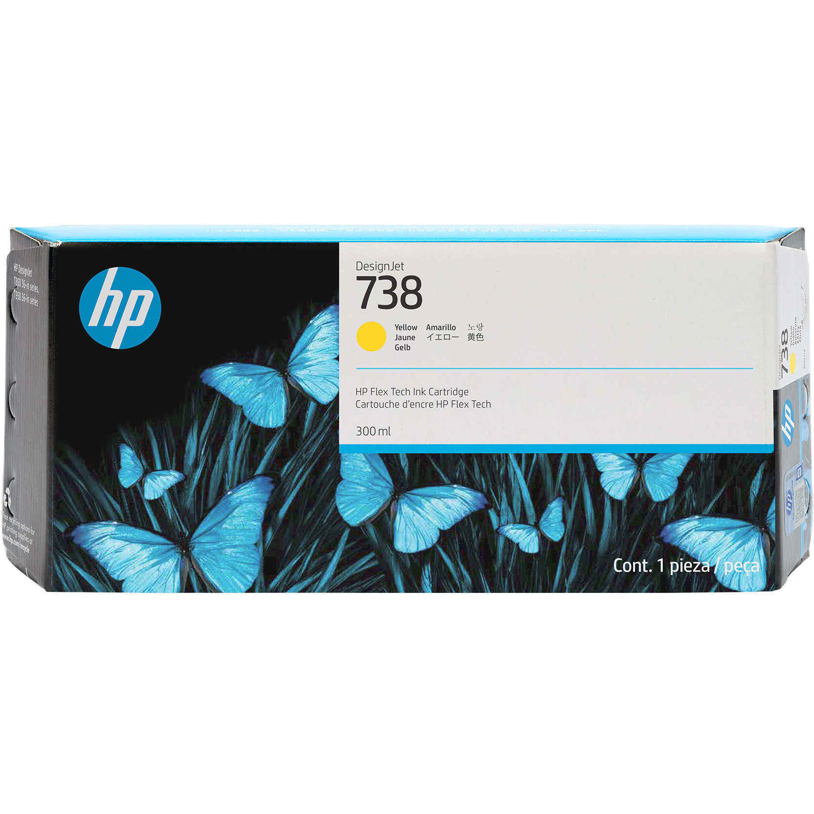 Tinta HP 738, 300 ml, žuta, DesignJet, 1 komad, original, visoki kapacitet (XL)-0